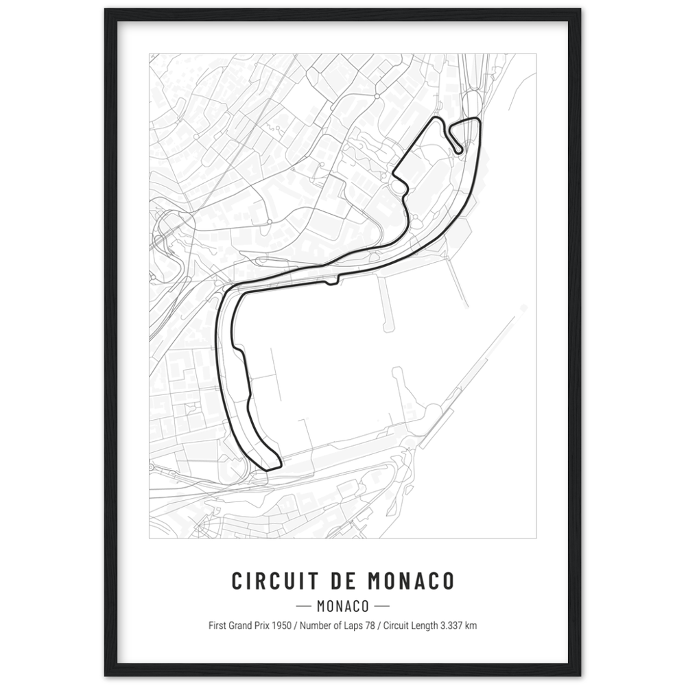 Circuit De Monaco Poster - F1 Track Print - Circuitmaps.com